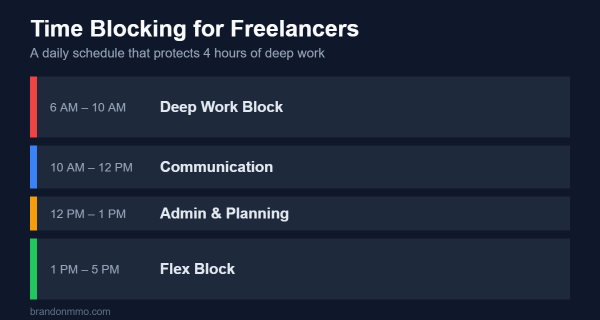 Time Blocking for Freelancers: How I Protect 4 Hours of Deep Work Daily