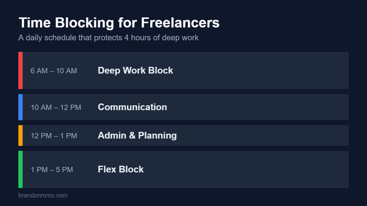 Time Blocking for Freelancers: How I Protect 4 Hours of Deep Work Daily